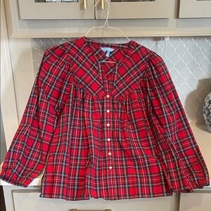 Draper James Red and Black Plaid Shirt